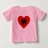 Albania Flag Heart T-Shirt