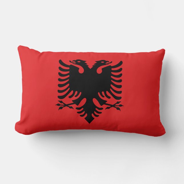 Albania Flag Lumbar Pillow (Front)