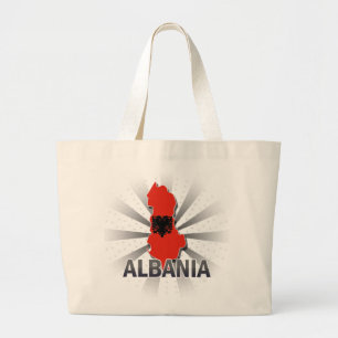 Albania Flag Map 2.0 Large Tote Bag