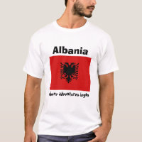 Albania Flag + Map + Text T-Shirt