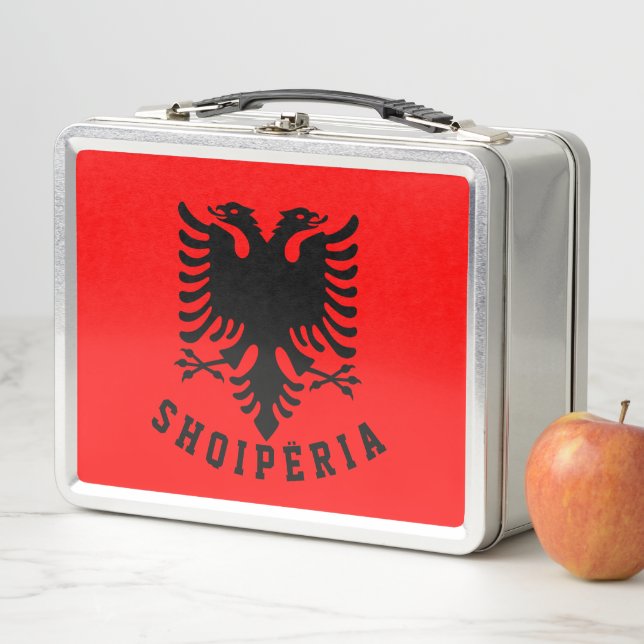 Albania flag metal lunch box (In Situ)