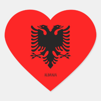 Albania Flag Patriotic Heart Sticker