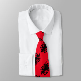 Albania flag pattern tie