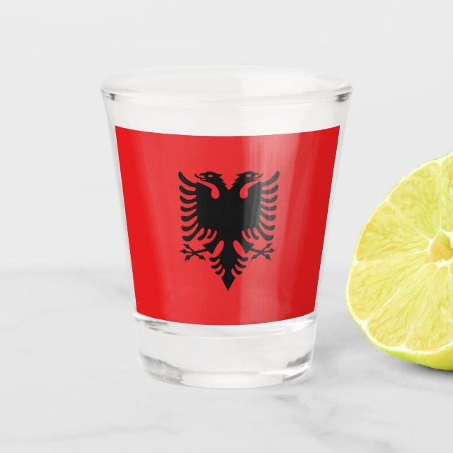 Albania Flag Shot Glass (Front)