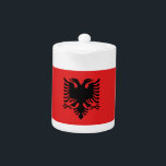 Albania Flag Teapot<br><div class="desc">Enhance your tea time with a touch of Albanian pride using our exclusive teapot featuring the flag of Albania! Crafted with meticulous attention to detail, this teapot is more than just a beverage container; it’s a celebration of Albanian heritage and cultural pride. The design prominently displays the iconic black double-headed...</div>