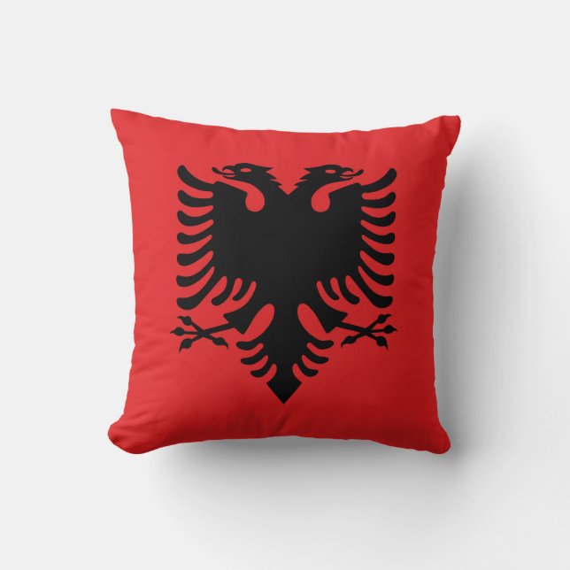 Albania Flag Throw Pillow (Front)