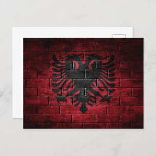 Albania flag wall postcard