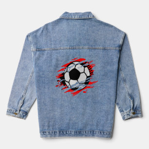 Albania Football And Albanian Flag Albania  Denim Jacket
