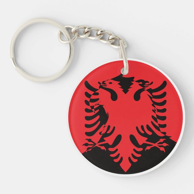 Albania Golden Eagle Albanian National Animal Flag Keychain (Front)