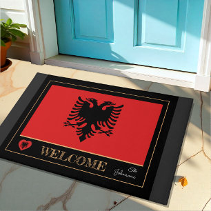 Albania house mat, Albanian Flag sports / Welcome Doormat