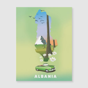 Albania map Illustrated travel poster