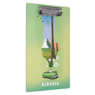 Albania map Illustrated travel poster Clipboard