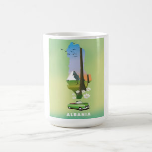 Albania map Illustrated travel poster Magic Mug
