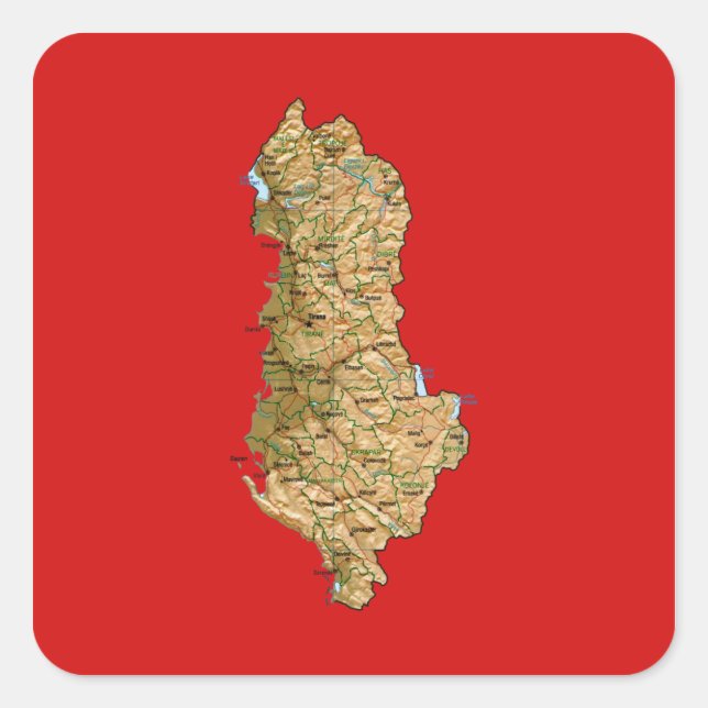 Albania Map Sticker (Front)