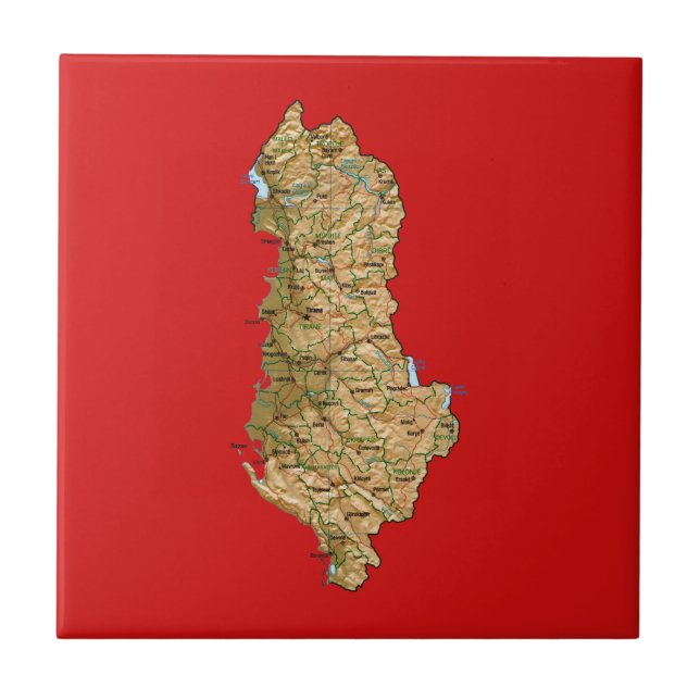 Albania Map Tile (Front)