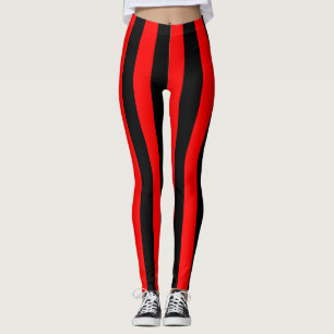 Albania National Flag Colours Vertical Striped Leggings