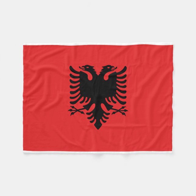 Albania National World Flag Fleece Blanket (Front (Horizontal))