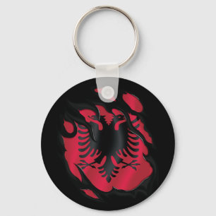 Albania Ripped Flag Keychain