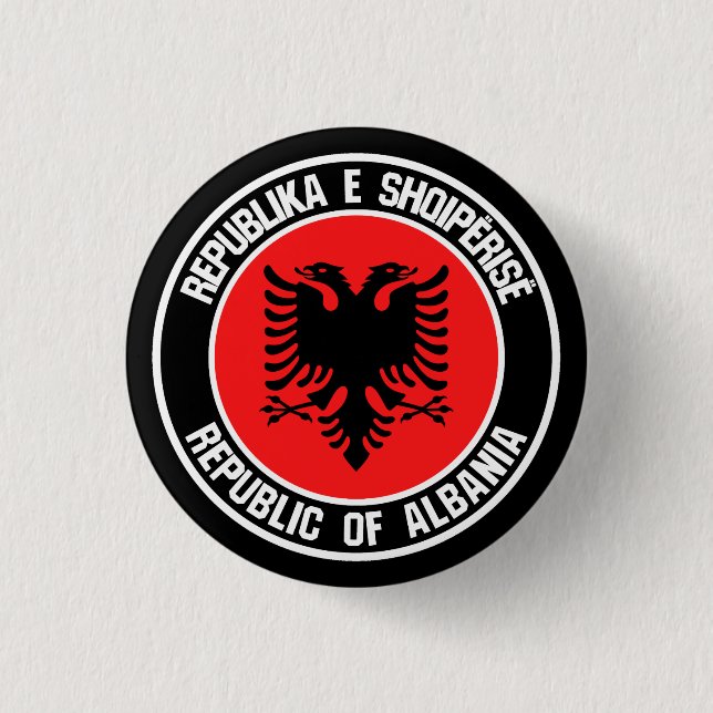 Albania Round Emblem 1 Inch Round Button (Front)