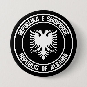 Albania Round Emblem 3 Inch Round Button
