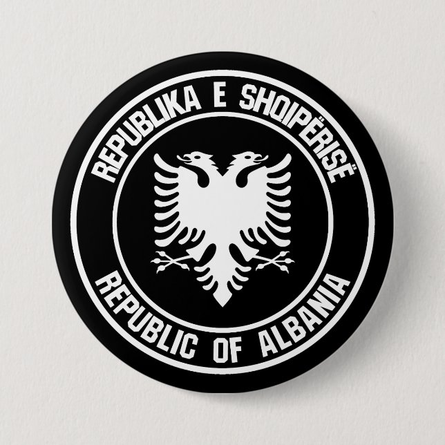 Albania Round Emblem 3 Inch Round Button (Front)
