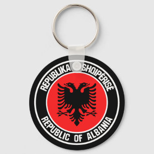 Albania Round Emblem Keychain