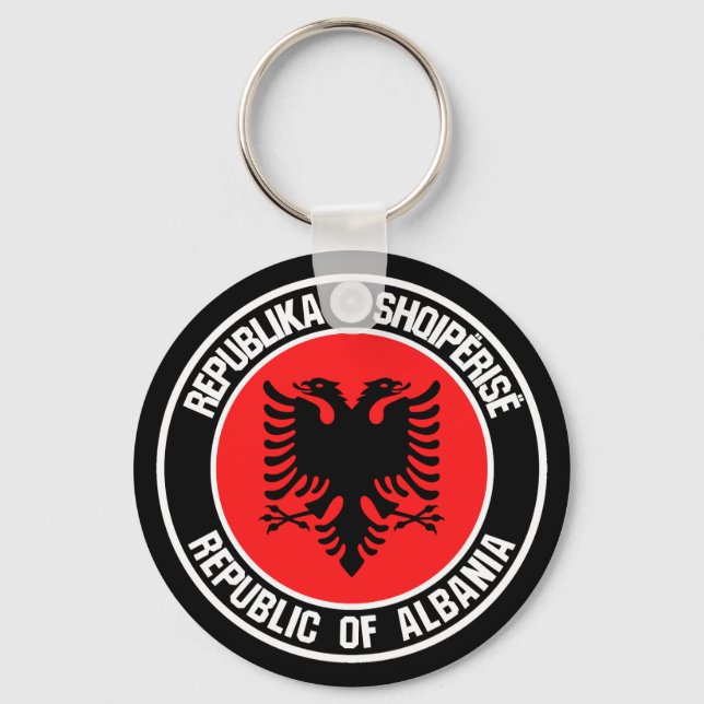 Albania Round Emblem Keychain (Front)