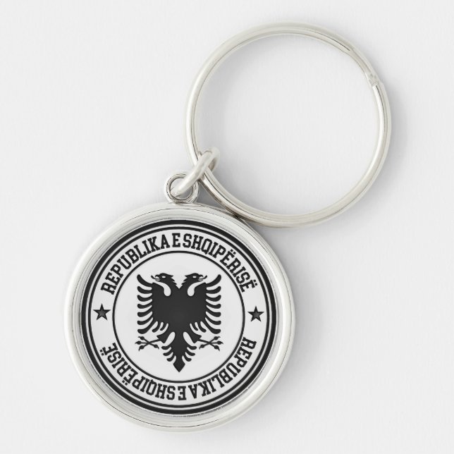 Albania Round Emblem Keychain (Front)