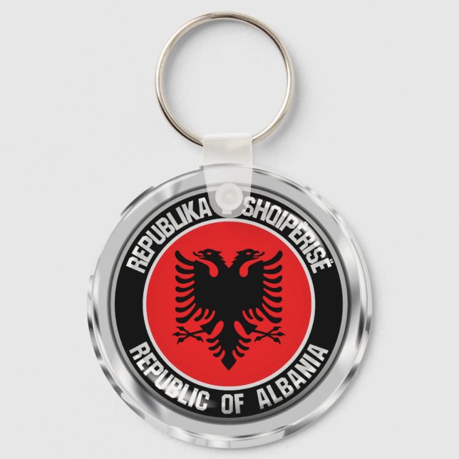 Albania Round Emblem Keychain (Front)