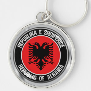 Albania Round Emblem Keychain