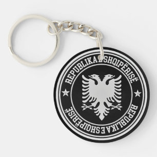 Albania Round Emblem Keychain