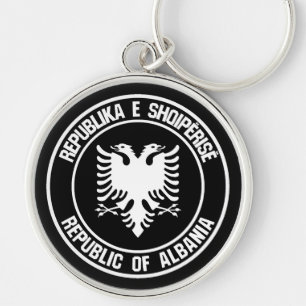Albania Round Emblem Keychain