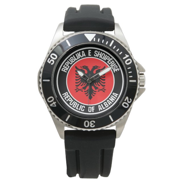Albania Round Emblem Watch (Front)