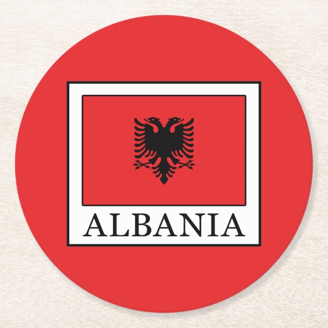 Albania Round Paper Coaster (Front)