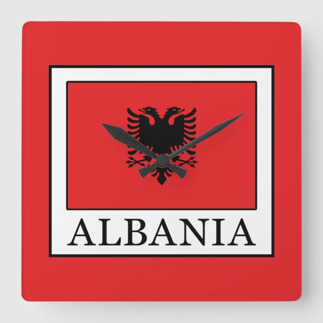 Albania Square Wall Clock (Front)