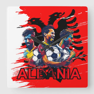 ALBANIA  SQUARE WALL CLOCK