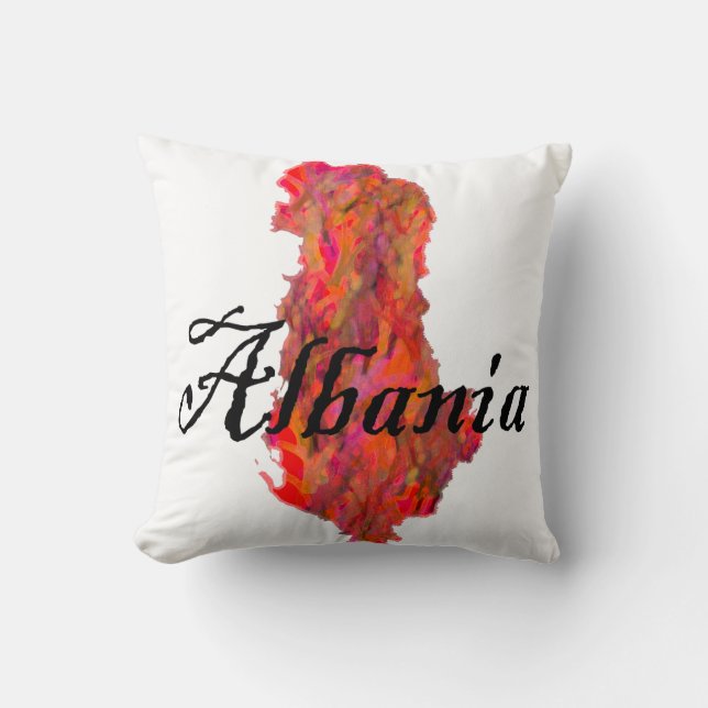 Albania Throw Pillow (Front)