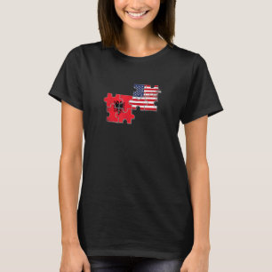 Albania USA Home Country Proud Albanian American F T-Shirt