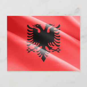 Albania - Waving Albanian Flag - Postcard