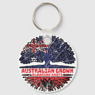 Albanian Albania Australian Australia Tree Roots Keychain
