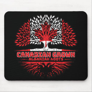 Albanian Albania Canadian Canada Tree Roots Flag Mouse Pad