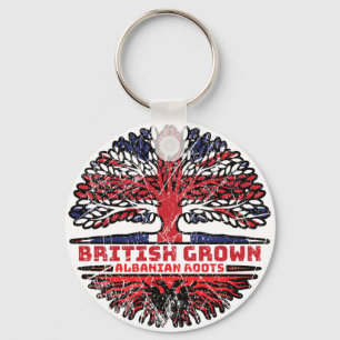 Albanian Albania Uk United Kingdom British Tree Keychain