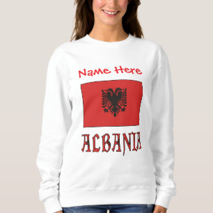Albanian Albanian Flag Red Personalized Women's Sweatshirt