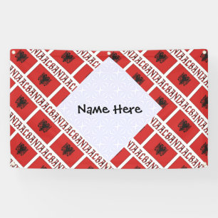 Albanian Albanian Flag Tiled Personalized Banner