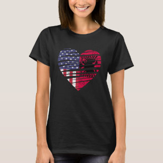 Albanian American Grown Heart USA Patriot Heritage T-Shirt