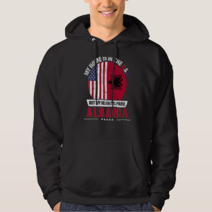 Albanian American Patriot Heart Is From Albania Gr Hoodie
