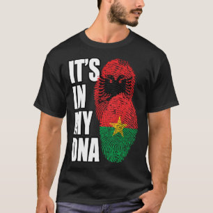 Albanian And Burkinabé Mix DNA Flag Heritage T-Shirt