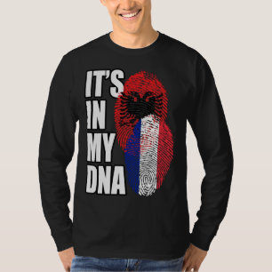 Albanian And French Mix DNA Flag Heritage T-Shirt