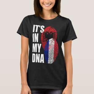 Albanian And French Mix DNA Flag Heritage T-Shirt