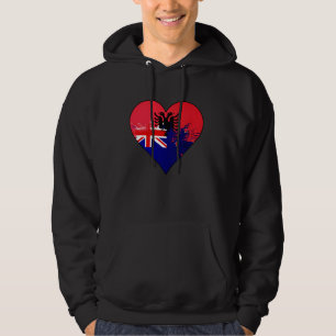 Albanian and New Zealand Mix Heritage Flag Heart Hoodie